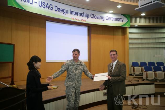 knu-usag daegu internship closing ceremony 의 사진